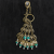 Peacock Bag Charm/Keyring Antique Bronze Crystal Beaded Peacock Green