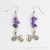 Bicycle Earrings, Amethyst Gemstone Nuggets, Silver Plated Earwires