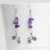 Bicycle Earrings, Amethyst Gemstone Nuggets, Silver Plated Earwires