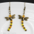 Dragonfly Earrings - Bronze, Topaz and Yellow