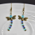 Dragonfly Earrings - Bronze, Blue and Aqua