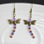 Dragonfly Earrings - Bronze, Lilac and Pink