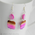 Natural Shell Earrings, Handmade, Pink, Coffee, Silver Plated Fittings