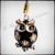 Black Enamelled Owl 3D Phone Charm for Smartphones, iPhone, Samsung, etc