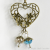 Hand-crafted Scarf Ring, Filigree Valentine Heart Slider Pendant, Crystal Beaded