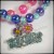 Girls Beaded ''Friends'' Stretch Bangles with Charm - Blue Pink