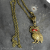 Cute Owl Pendant Necklace Antique Bronze, Austrian Crystal Red Eyes