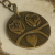 Owl Plaque Key Ring, Key Chain - Antique Bronze Metal