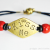 Cord Bracelet Wood Beads, Kiss Me, Red, Black, Magnetic Clasp