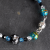 Glass and Crystal Memory Wire Bracelet - Aqua