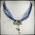 2-way Martini Glass Pendant Necklace & Scarf Ring - Dark Blue