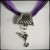 2-way Martini Glass Pendant Necklace & Scarf Ring - Purple