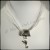2-way Martini Glass Pendant Necklace & Scarf Ring - White
