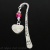 Mother Bookmark - Hot Pink Glass Beaded - Crystals - Antique Silver Tone