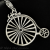 Hand-crafted Scarf Ring, Pendant Slider, Silver Tone Penny Farthing Bicycle