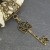 Hand-crafted Scarf Ring, Clip, Antique Bronze Heart Key Pendant