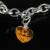 Silver Plated Single Heart Charm Bracelet - Amber