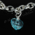 Silver Plated Single Heart Charm Bracelet - Aqua