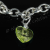 Silver Plated Single Heart Charm Bracelet - Lime