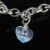 Silver Plated Single Heart Charm Bracelet - Pale Blue