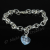 Silver Plated Single Heart Charm Bracelet - Pale Blue