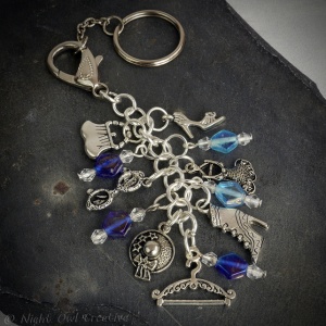 Beaded Bag Charm/Keyring Fashionista Blue