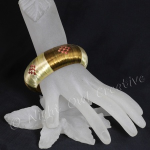 Handcrafted Ethnic Bangle Silk Raffia Gold Bronze