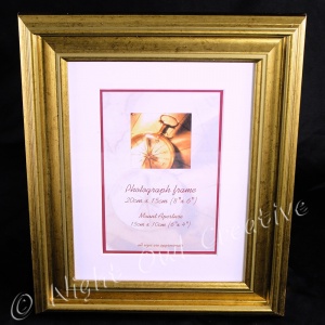 Classic Photo Frame - Antiqued Gold Finish 8 x 6