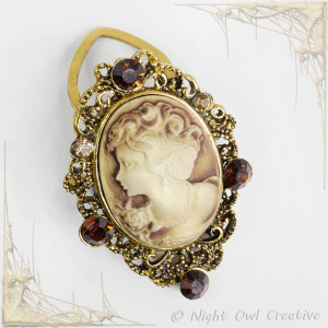 Multiway Scarf Ring, Clip, Vintage Style Cameo, Pendant Necklace, Brooch