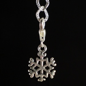 Silver Snowflake Hand-crafted Phone Charm for Smartphones, iPhone, Samsung, HTC etc