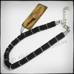 ''For the Boys'' Bracelet Black and Silvertone FB019