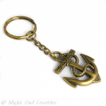 Anchor Key Ring, Key Chain - Antique Bronze Metal