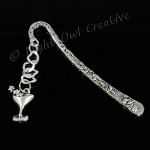 Tibetan Silver Bookmark Charm - Martini with Olives Style #1