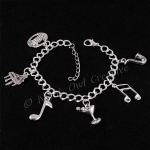 Music & Martini Silver Plated 6-Charm Bracelet