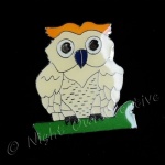 Enamelled Owl Tie Tack/Lapel Pin