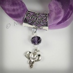 Hand-crafted Scarf Ring, Pendant Slider, Elephant with Crystal Beading