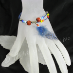 Boho Cord and Bead Bracelet with Feather